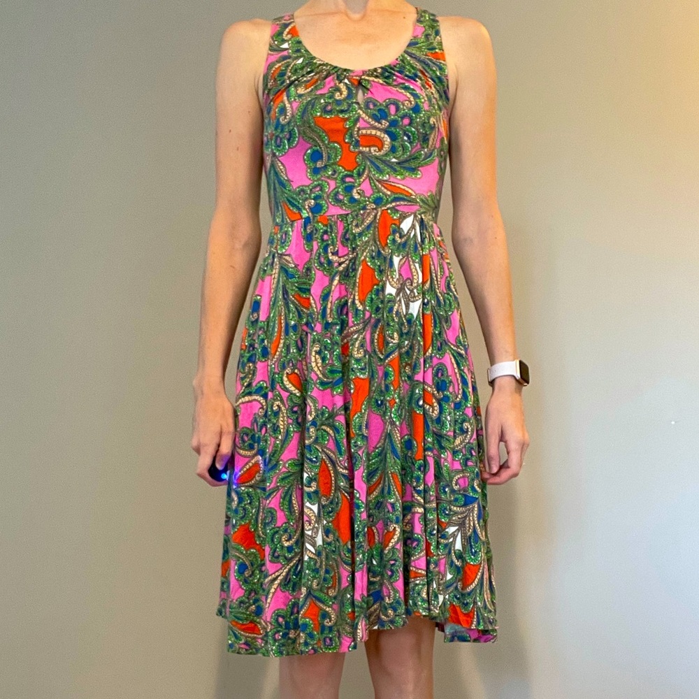 Anthropologie retro colorful paisley dress